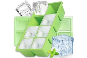 Große Eiswürfelbehälter Mit Deckel, Furnsii 2 Stück Silikon Eiswürfelform BPA Frei und LFGB-zertifiziert, Stapelbar und Spülmaschinenfest Eiswürfel Form für Babybrei Bier Cocktails Whisky