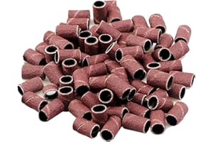 DAQIEPIN 100 Piezas Bandas de Lijado para Uñas AcríLicas, Manicura, Pedicura, Taladro EléCtrico Grano, Lijar, Pulir, Recortar, Quitar Armaduras, Exfoliar(180#)