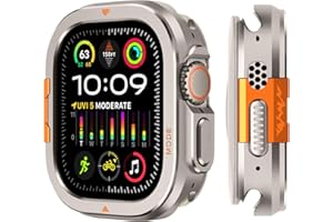 Suphart 2 in 1 Hülle Kompatibel mit Apple Watch Ultra 3/2/1 49mm, Robuste Schutzhülle mit Rückrahmen für iWatch 49 mm, Titan