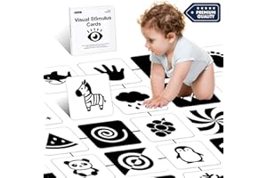 Richgv Bianco e Nero Carta Flash per Neonato Sviluppo Sensoriale Visivo. Alto Contrasto Educativi Carte Giochi Montessori (Cognizione di Colore, Forma, Animale, Clima).0-6 Mesi.40 Pagine