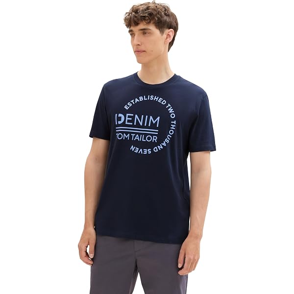 TOM TAILOR DENIM T-shirt basic - sky captain blue/blu scuro