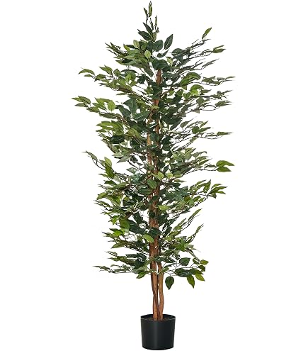 Arbre Artificiel Ficus VEVOR 1,5 M - Plante En PE Réaliste Avec Pot, Tronc Naturel, Pour Intérieur