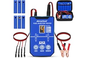 ‎PARAOUTIL Fuel Injector Tester 4 Test Modes 5V/12V Injector Tester EFI GDI Petrol Fuel Injector Tester with 6 Nozzles, 1 m Cable