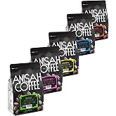 Anisah Coffee D&uuml;nya Filtre Kahveleri Tanışma Seti | 5x250gr | French Press &Ouml;ğ&uuml;tme | Kenya, Guatemala, Ethiopia, Colombia, Bra