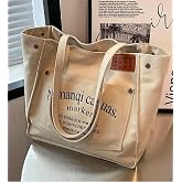 Forneus Fashion Kanvas Tote &Ccedil;anta Cepli Unisex Bej 40L | Omuz &Ccedil;antası, %100 Pamuklu Kumaş, T&uuml;m Sezonlara Uygun, Baskılı Tasar