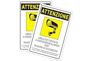 Goodvia Cartello area Videosorvegliata Metallo 30x20cm, Segnaletica Videosorveglianza Alluminio Targa Videosorveglianza Riflettente, Impermeabile e Resistente ai Raggi UV Adatti per Case e Aziende