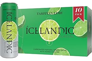 Icelandic Glacial Sparkling Water, Tahitian Lime, 330 ml Cans, 10 Count