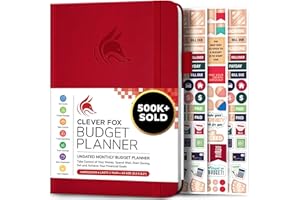 Planificador de presupuesto Clever Fox - Cuaderno de seguimiento de gastos. Diario de presupuesto mensual, planificador de finanzas y libro de cuentas para tomar el control de su dinero - Rojo