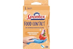 SPONTEX MAPA Boite de 20 Gants Fins Contact Alimentaire L-8/8.5