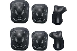 YDYXIEJI Kids Knee And Elbow Pads, 6 PCS Adjustable Kids Sports Protective Gear Set, Breathable Guards Protective Gear With Mesh Bag for Skateboard, Roller Skating, Biking, Skating & Outdoor Sports