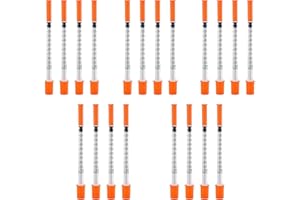 EXQUIMA 20 PCS Insulin Needles, Measuring Feeding Pets Syringes 30G*8mm Plastic Syringes with Cap for Labs, Dispensing Measuring Tool, Laboratory Accessories, Individually Sealed Packaging