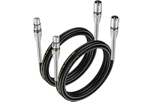 NUOSIYA XLR Kabel 2m 2Pack Symmetrisches Mikrofonkabel, Metallfeder SR Design XLR-Stecker auf Buchse, Verlängerungskabel für Studio-Recorder, Mikrofon, Mixer, Lautsprechersystem, Phantomspeisung