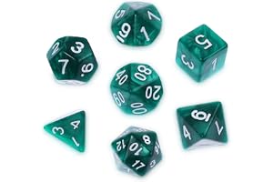 Abeillo Set med 7 polyedriska tärningar DND Dice för draken och draken, spel tärningar RPG bordsspel D&D D20 D12 D10 D8 D6 D4