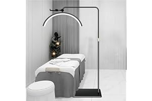TETIPA LED Stehleuchte, 40W Wimpern Lampe Kosmetik Lampe für Wimpern, 24-zoll Lampe mit Telefonständer, Einstellbares Licht 3-6000K, Kosmetiklampe Mondlampe für Lesen Tätowieren
