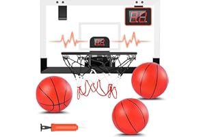STAY GENT Mini Panier de Basket avec Électronique Scoreboard Automatique pour Enfants, Panier Basket Interieur avec 3 Balle pour Porte Mur Monté et Chambre Bureau Salle, Sport Cadeau pour Garçons