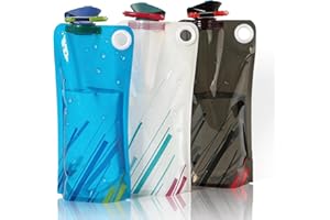 Borraccia Pieghevole 1000ML, 3PCS Bottiglia Riutilizzabile Con Moschettone, Portatile Bottiglia Pieghevole, Borraccia Morbida per Escursionismo, Adventures, Viaggi, Festival, Sport All'Aperto