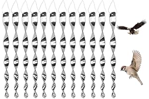 PTBWS 12 Pièces Répulsif Oiseaux,Répulsifs Oiseaux Reflechissants,360 Degrés Repulsif Oiseaux, Spirale Réfléchissante,Éloignez Les Oiseaux De Vos Fenêtres Et De Votre Jardin