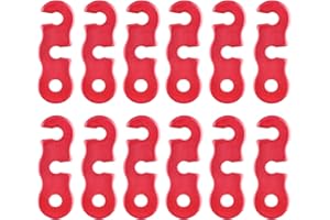 TRIWONDER Tendeur de Corde Camping en Alliage d'Aluminium Ajusteur de Corde Guyline Tendeurs pour Tente Bâche Randonnée (Rouge - 12 Pièces)