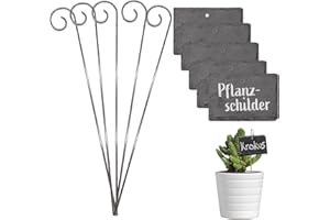 ARTGUTS Lot de 10 cadres porteurs en métal ardoise - Étiquettes pour plantes d'extérieur résistantes aux intempéries - Étiquettes pour plantes, herbes, graines, fleurs, légumes (10 x 7 cm)