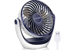 OCOOPA USB Desk Table Fan with Strong Airflow & Quiet Operation, Portable Cooling Fan Speed Adjustable 360°Rotatable Head for