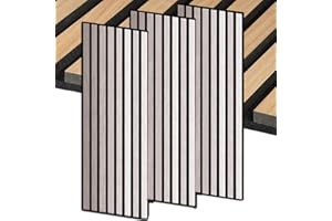 MASTERBRICO Pannelli Fonoassorbenti Decorativi Effetto Legno 275x60 cm – 1,65 mq per Pacco, Pannelli Insonorizzanti in MDF per Isolamento Acustico di Soffitto e Pareti, Spessore 6 mm (ARGENTO)