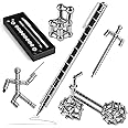 LBOYLOVE Multi-Use Fidget Pen, LBOYLOVE Decompression Magnetic Pen, Magnets DIY Toys Fidget Toys Magnetic Sculpture Building Blocks Desktop Sculpture Toys Stress Relief Gift for Adult or Kid (Silver)