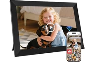 GGUA 10.1 Inch Digital Photo Frame Wifi Built in 32GB Memory, 1280x800 IPS LCD Touchscreen, Auto-Rotate and Audio, Quick and Easy Share Photos or Videos via the Frameo App, the Best Choice for Gifting