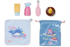 BABY born badkul set med anka, tandborste och tillbehör – badlekset med klick & Play-funktion för 36 cm och 43 cm dockor