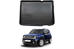 NOMAD Boot Liner for Jeep Renegade 2014+ Recyclable Plastic (PE) Tailored Fit Car Floor Mat Protector Guard Tray Black Custom Fitted Accessory Dog Friendly Waterproof with Raised Edges