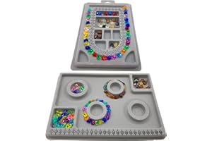 DHER bead board Perlenbrett Platte Perlen Beflockt Perlen Board Kreisarmband Designplatte Halskette Armband Perlen bequemes einfaches Diy-Werkzeug Messwerkzeug Größenskala Design Board (C 2 pcs)