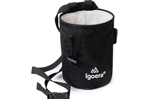 Igoera®️ Sac magnésie | Robuste et étanche à la poussière | Sangle réglable | Sac à magnésie Escalade et Bloc pour Une Meilleure accroche et Plus d’Assurance