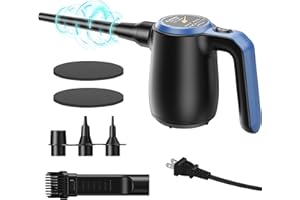 ATEngeus Dépoussiérant Puissants électriquel, Dépoussiérant à air électrique polyvalent, Staub, Haare, 2 Vitesses Souffleur Air Comprimé, Réutilisable Dépoussiéreur Filaire