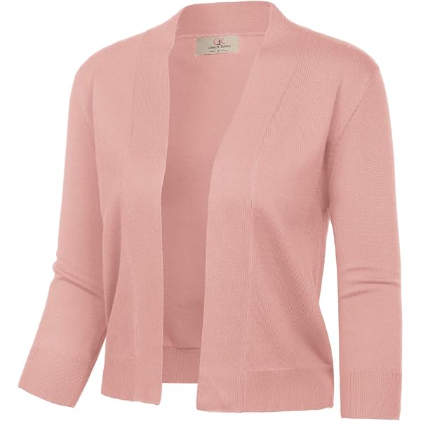 Cardigan Femme Irevial - Boléro Court En Tricot Avec Boutons - Manches Longues - Col V - Parfait Printemps/Été