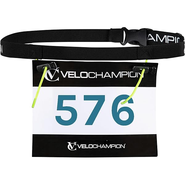 Ceinture Porte-Dossard Marathon - Léger, Respirant, Sans Épingle, Ajustable - Noir