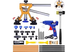 Randalfy Kit de réparation de carrosserie, extracteur de bosses avec extracteur de bosses doré pour enlever les bosses de carrosserie, les petites bosses et les bosses profondes