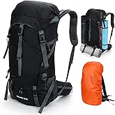 Cozary Trekking Backpack 70L Waterproof Ripstop with Rain Cover, Breathable System for Hiking, Camping, Mountaineering