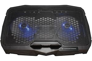 Conceptronic THANA07B Notebook-Kühlpad, 2-Fan Cooling Pad 43,2 cm (17 Zoll) Schwarz