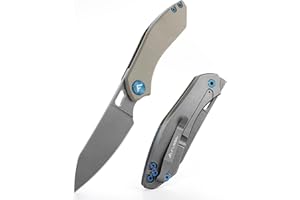 FLISSA Navaja Plegable con Mango de G10, Navaja de Bolsillo con Clip, Cuchillo Exterior con Hoja de Acero Inoxidable, Ideal para Camping, Senderismo, Viaje, etc. Longitud de Cuchilla: 5,8 cm