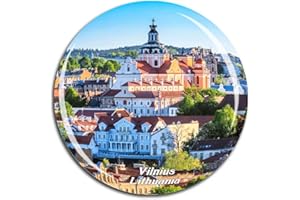 WEEKINO Stare Miasto Wilno Litwa magnes na lodówkę 3D szkło kryształowe turystyczne miasto podróż pamiątka kolekcja prezent mocna naklejka na lodówkę