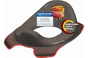KiNDERWELT Premium Toilettensitz für Kinder und Babys, Disney Cars Design in Grau, Töpfchen für Kleinkinder ab 18 Monaten, abwischbar, rutschfest und BPA-frei