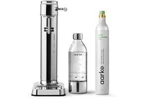 Aarke Carbonator 3 Machine à eau gazeuse en acier inoxydable + cylindre de 60 litres avec CO2 renouvelable