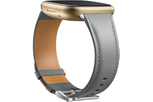 ‎DIRRELO Dirrelo Echtes Leder Armband Kompatibel mit Fitbit Versa 3 Armband/Versa 4 Armband/Sense Armband/Sense 2 Armband für Damen Herren, Lederband Ersatzband für Fitbit Versa 3 Armband/Fitbit Sense Armband