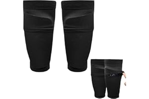 EUIOOVM Chaussettes de protection tibias de football respirantes pour mollets - Chaussettes de football avec poche optimisée - Protège-tibias pour enfants - Couverture de football - Pour jeunes et adultes