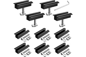 GETLITOOL 10PZ Morsetto Centrale 70mm per Pannello Solare Profilo 40X40 con Dadi Blocchetti Scorreovli Viti M8 Set Staffe di Montaggio in Alluminio per Modulo Fotovoltaico 30-42mm - Nero