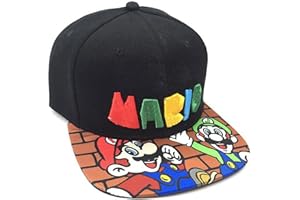 Ubephant Mario Kappe, Basecap Mario, Cartoon Baseball Cap Verstellbare Sonnenhut Baseball Cap Kinder ab 5-10 Jahren, M-Ario Kinder Geschenk