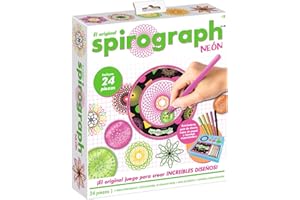 Party town Spirograph Kinder - Spirograph Neon | Spiral Designer | Mandala Schablone | Spirograph Kinder Ab 8 | 24 Stücke | Spirograph Erwachsene Und Kinder
