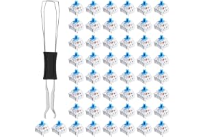 50 PCS Blue Switch Replacement, Switches Keyboard Clicker with Remover Tool Key Clicker Accurate Typing Dustproof and Waterproof Keyboards Accessories for Mechanical Gaming Keyboards/DIY Kit