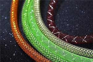 Tigofly 8 pcs assorted colors Mylar Tinsel Mesh Tube 8mm Width 1m Length Fly Tying Materials