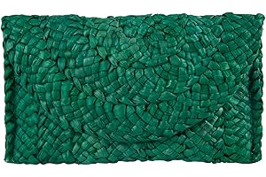 Jywmsc Bolso de Mano de Paja para Mujer, Bolsos de Playa de Verano, Cartera Tipo Sobre, Bolsos Tejidos