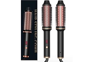 UMIGA 38mm Thermal Brush Ionic Thermal Brushes, 120-200°C Double PTC Round Brushe Heated Curling Iron Temp, Heat Brush, Volumative Thermal Brushes, Create Root Volume & Loose Curls